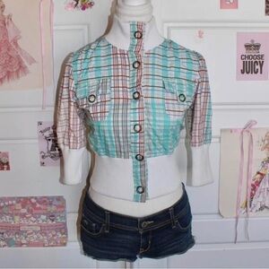 XOXO Multicolor Plaid Utility Jacket